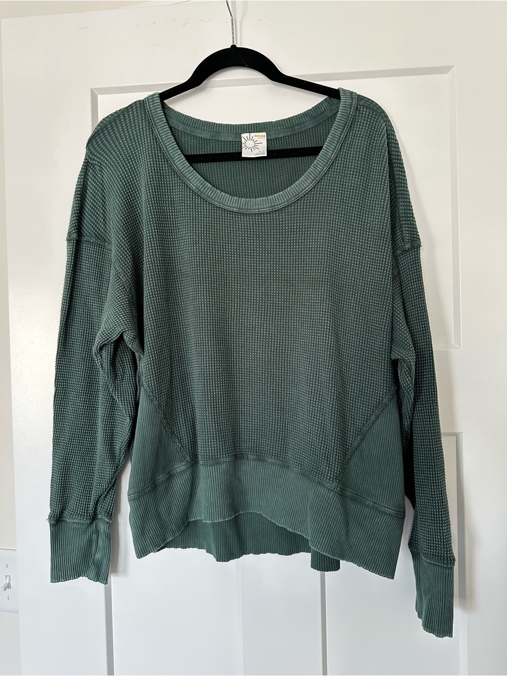 Women’s Aerie Offline Waffle Knit Dark Green Long Sleeve